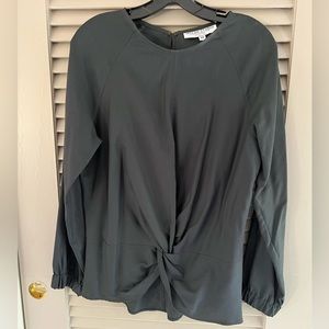 Cinched Smokey black green top